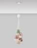 Lampa wisząca 7 źródeł światła szklane okrągłe klosze nowoczesna designerska wielokolorowa możliwość ściemniania LOREVIO LE45260 Luces Exclusivas